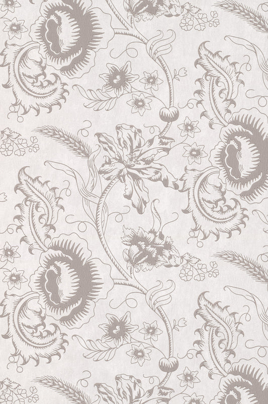 Woodblock Mono wallpaper by Little Greene in Dolphin
