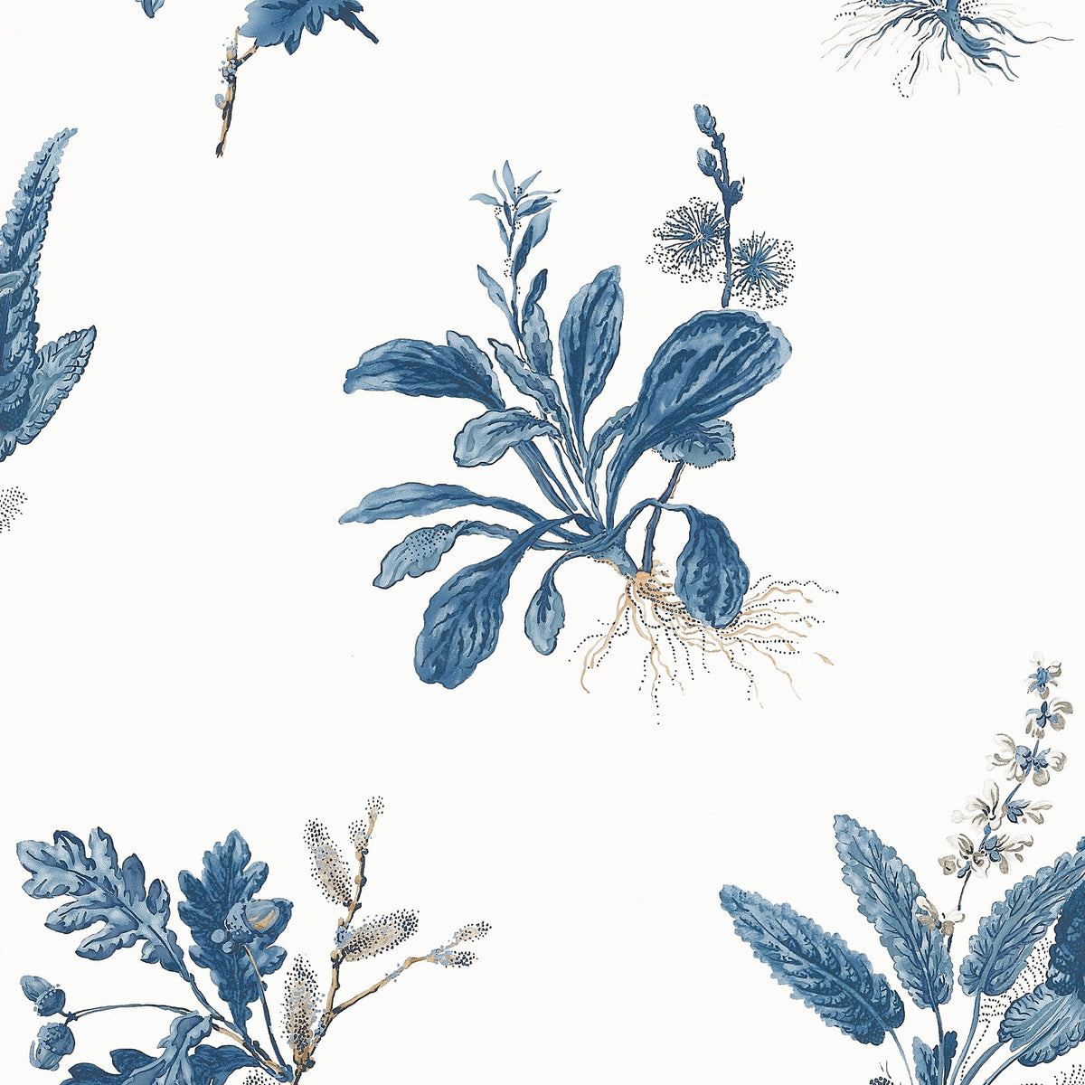 Woodland Wallpaper by Anna French in Blue (AT57854)