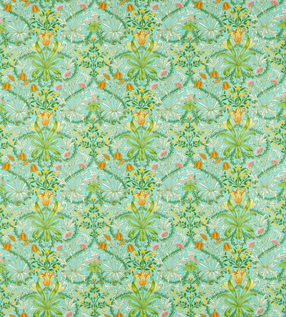 Woodland Weeds Fabric by Morris & Co Orange/Turquoise