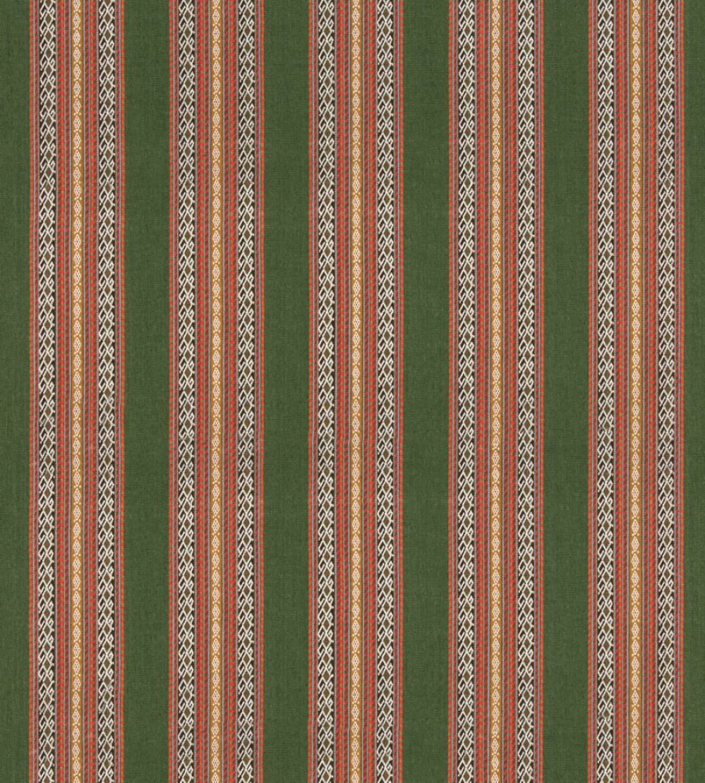 Worlds Apart Fabric by GP & J Baker Green/Coral