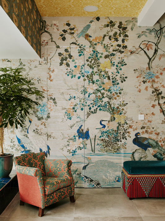 Yamadori Chinoiserie Mural by Watts 1874 in Cio-Cio-San - Grasscloth