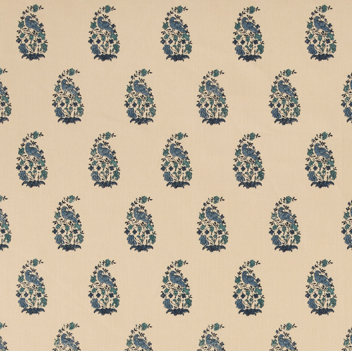 Yasmina Peacock Ivory fabric by Lisa Fine Textiles