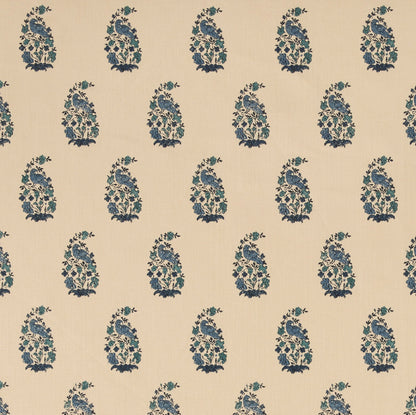 Yasmina Peacock Ivory fabric by Lisa Fine Textiles