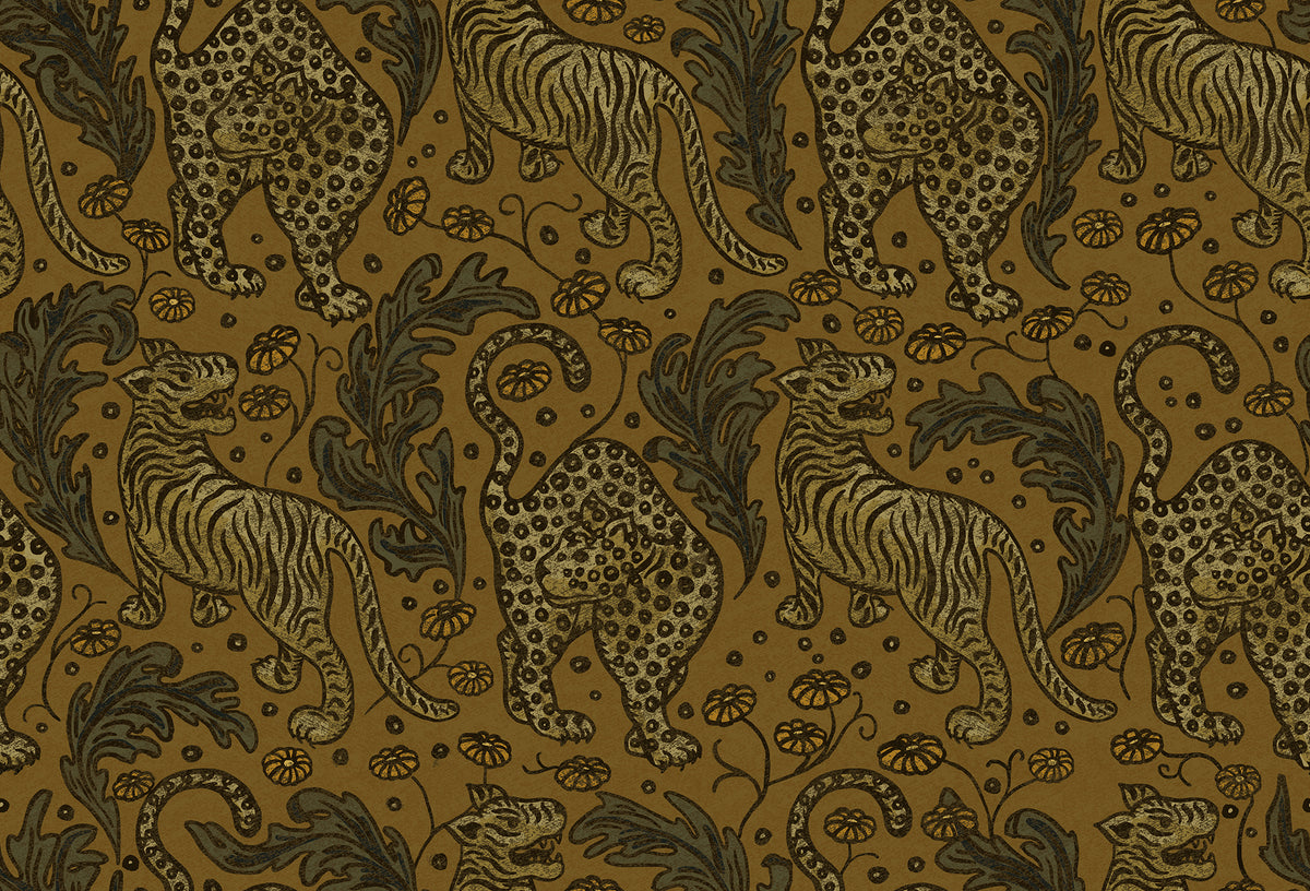 Year Of The Tiger Saffron wallpaper by Rebel Walls