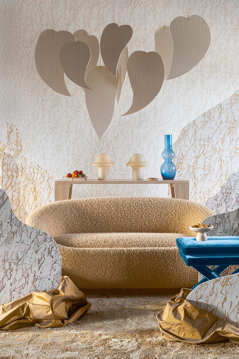 Yelena Wallpaper by Pierre Frey shown in a room setting