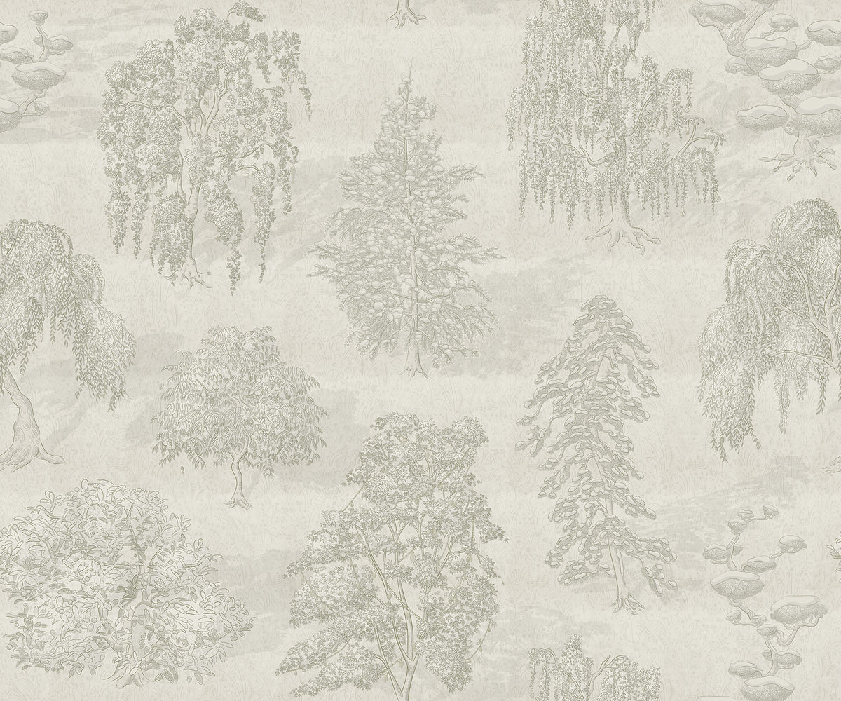 Yggdrasil Forest Beige mural by Rebel Walls