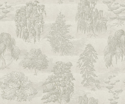 Yggdrasil Forest Beige mural by Rebel Walls