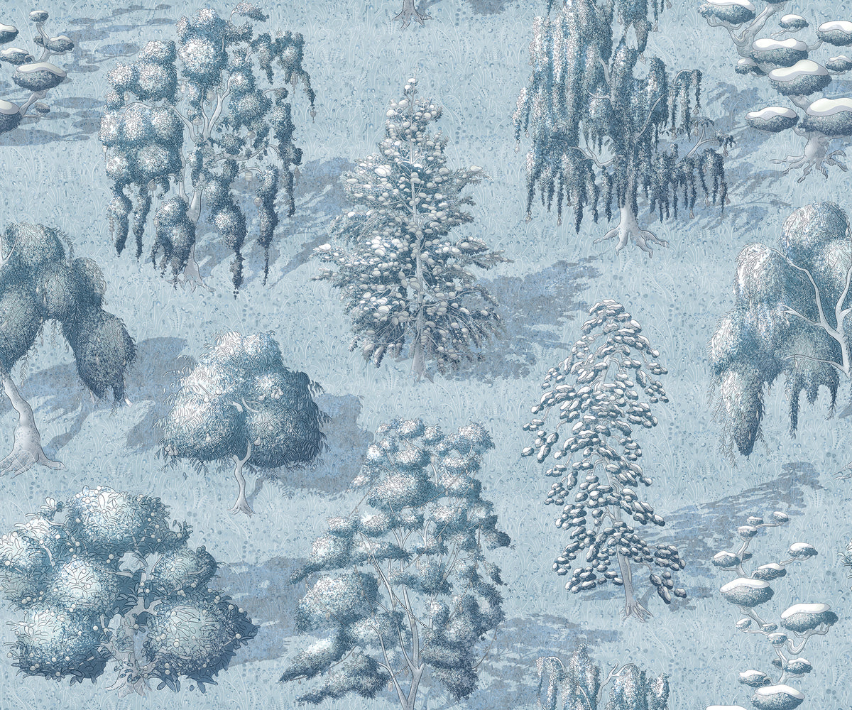 Yggdrasil Forest Blue mural by Rebel Walls