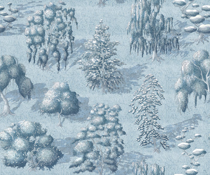 Yggdrasil Forest Blue mural by Rebel Walls