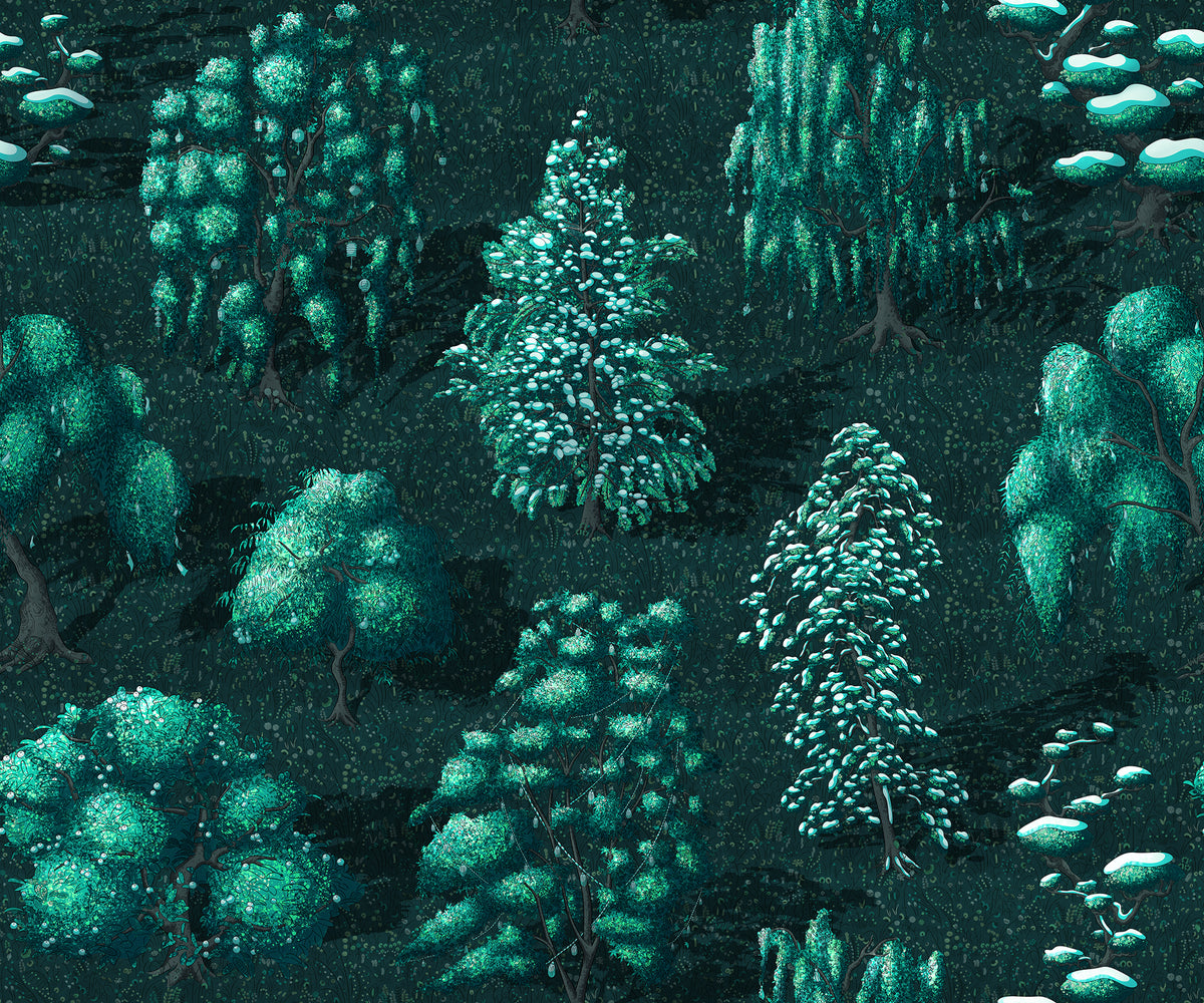 Yggdrasil Forest Dark mural by Rebel Walls