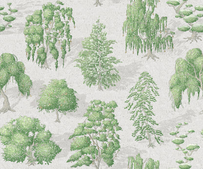 Yggdrasil Forest Light Green mural by Rebel Walls