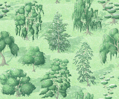 Yggdrasil Forest Green mural by Rebel Walls