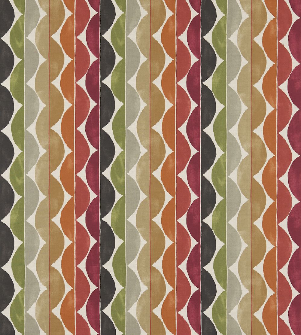 Yoki Fabric by Scion Terracotta / Moss / Amber
