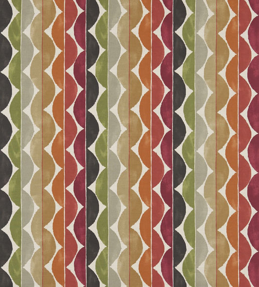 Yoki Fabric by Scion Terracotta / Moss / Amber
