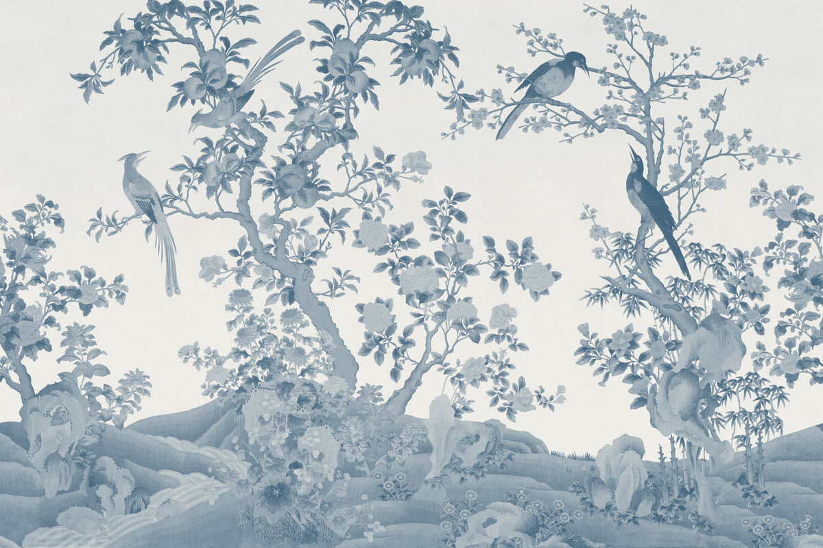 Yulan Gardens Tonal Blue mural by Hovia