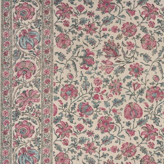 Zahra Madder Red Teal fabric by Lisa Fine Textiles