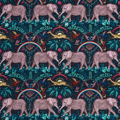 Zambezi Satin Navy fabric by Clarke & Clarke