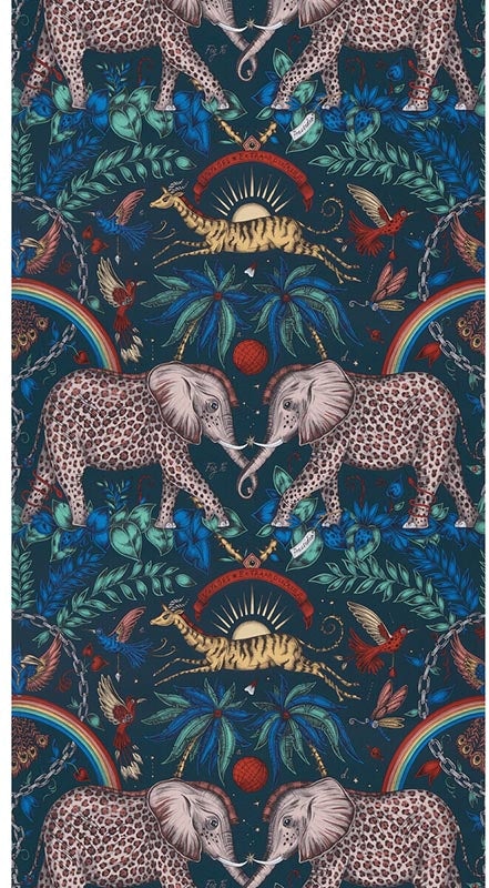 Zambezi Navy wallpaper by Clarke & Clarke