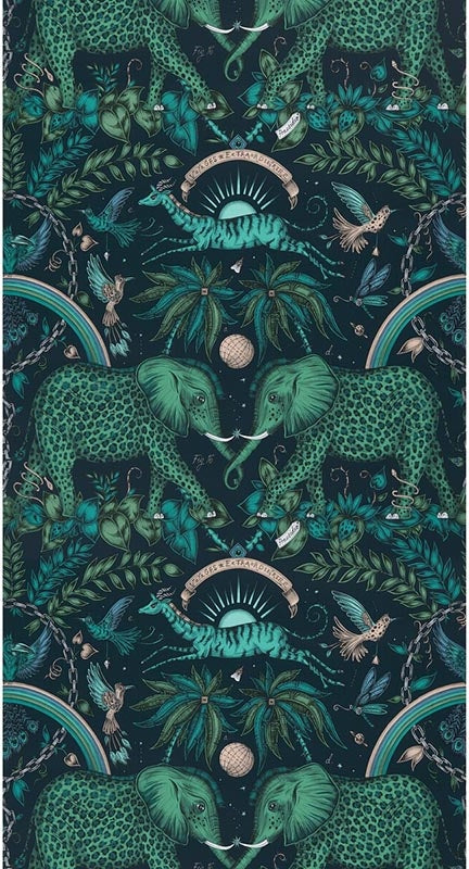 Zambezi Teal wallpaper by Clarke & Clarke