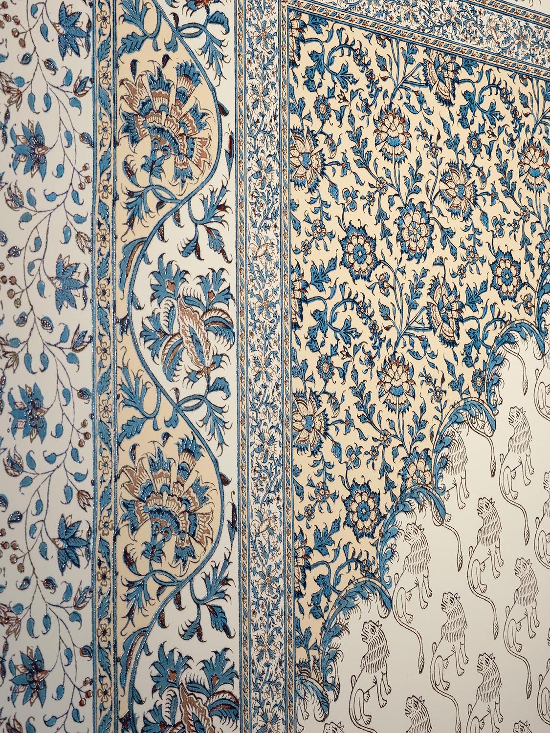 Zarand Panoramic Wallpaper by Braquenié shown in a room setting (view 1)