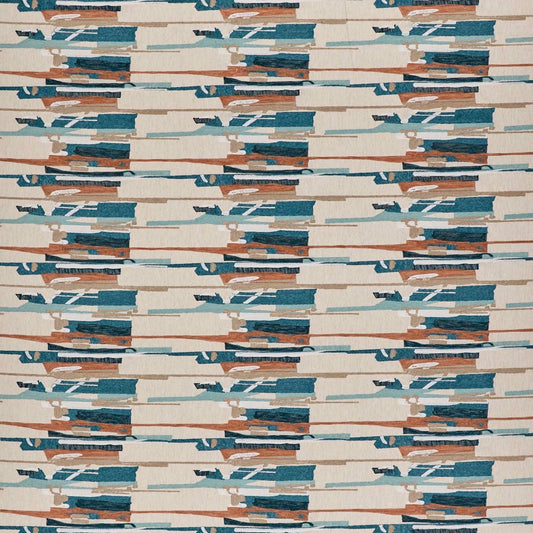 Zeal II Atlantic/Rosewood/Denim fabric by Harlequin
