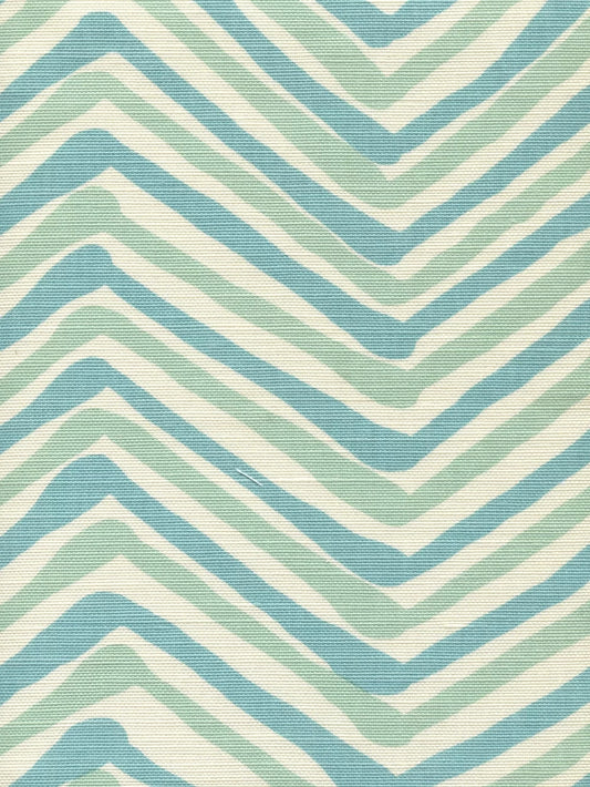 Zig Zag Multi Color Aqua Light Turquoise on Tint fabric by Alan Campbell