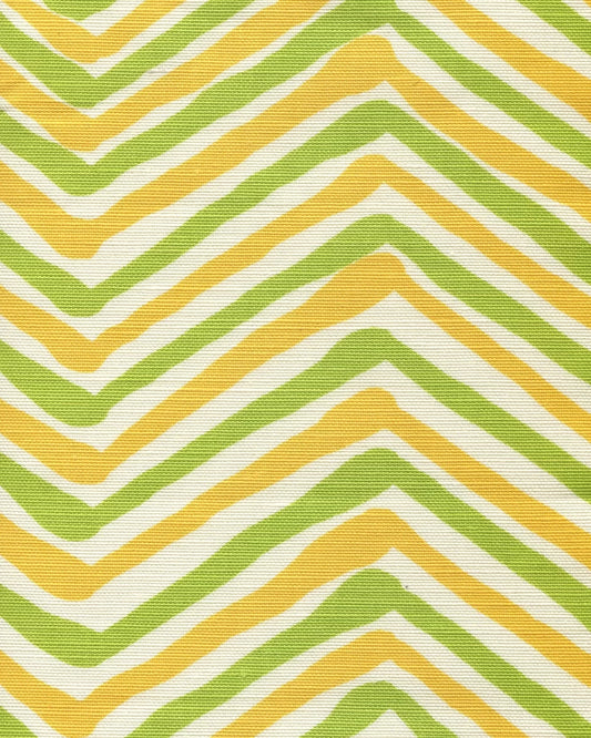 Zig Zag Multi Color Lime Yellow on Tint fabric by Alan Campbell
