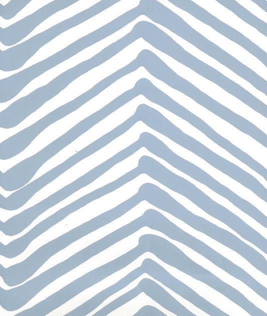 Zig Zag Slate Blue on Almost White wallpaper by Alan Campbell