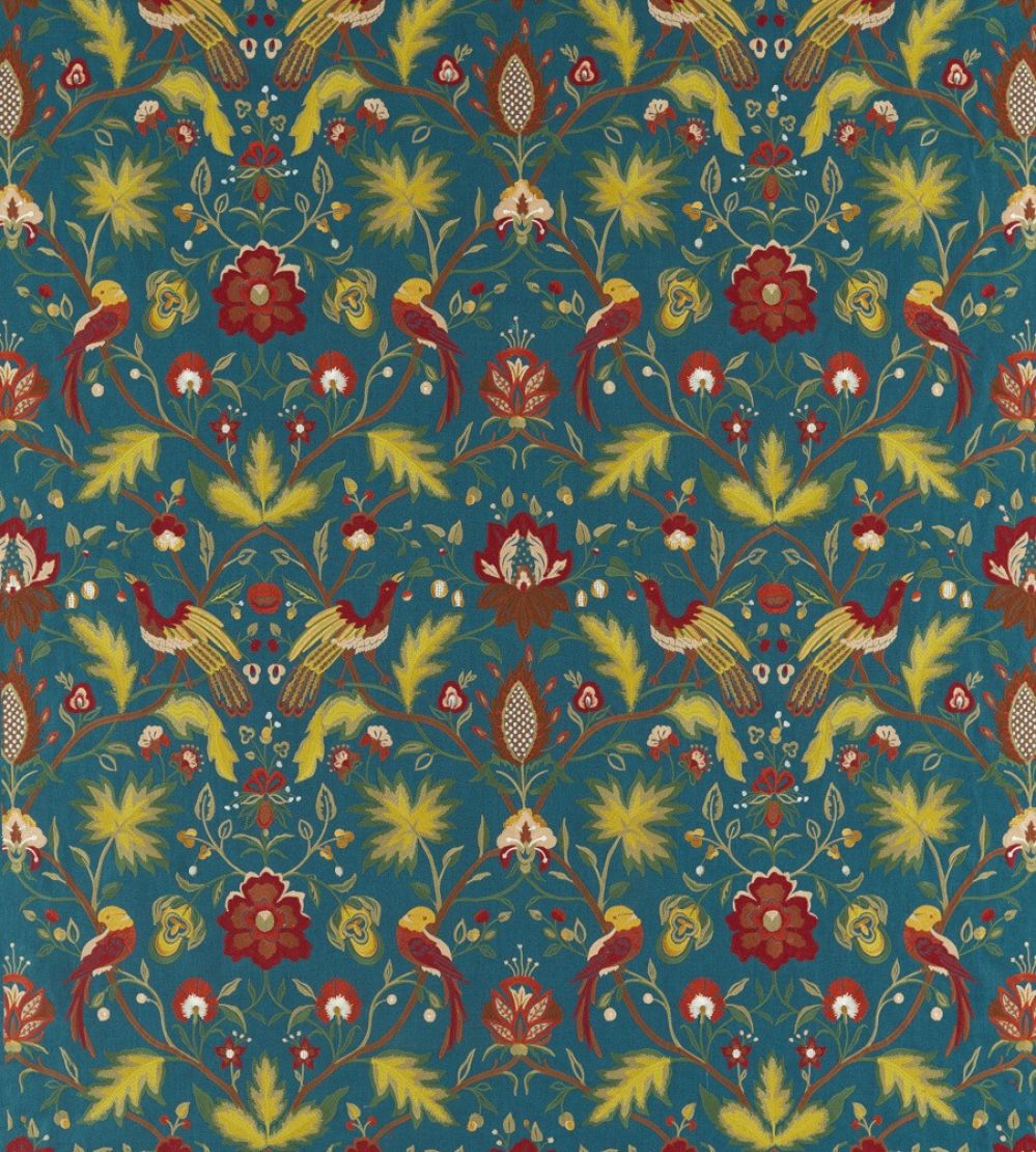 Oiseaux De Paradis Fabric by Zoffany Prussian Blue