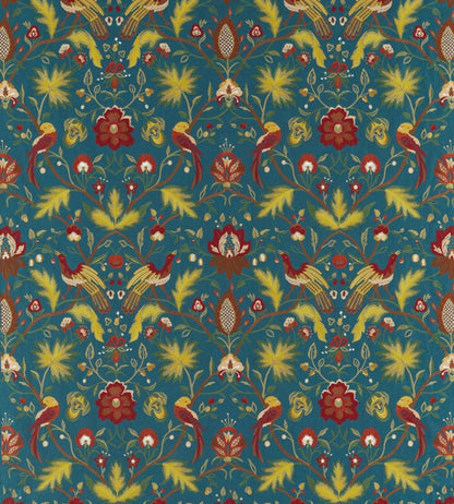Oiseaux De Paradis Fabric by Zoffany Prussian Blue