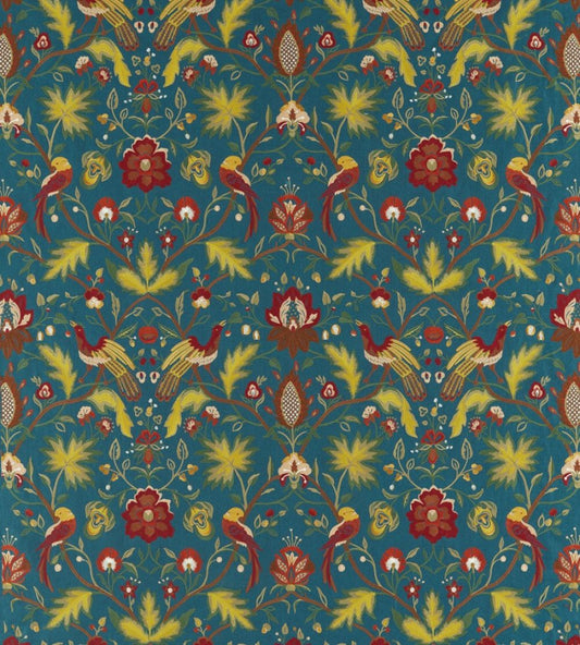 Oiseaux De Paradis Fabric by Zoffany Prussian Blue