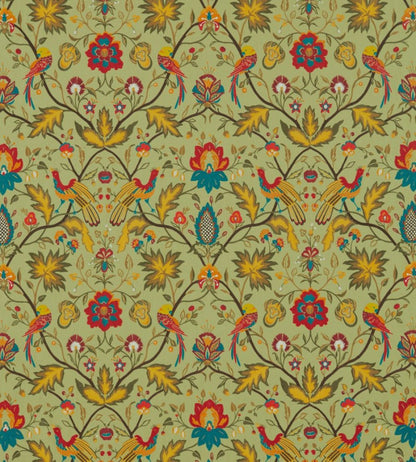 Oiseaux De Paradis Fabric by Zoffany Olivine