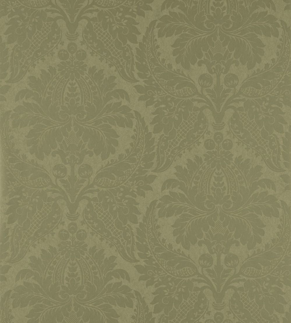 Malmaison Damask Wallpaper by Zoffany Old Gold