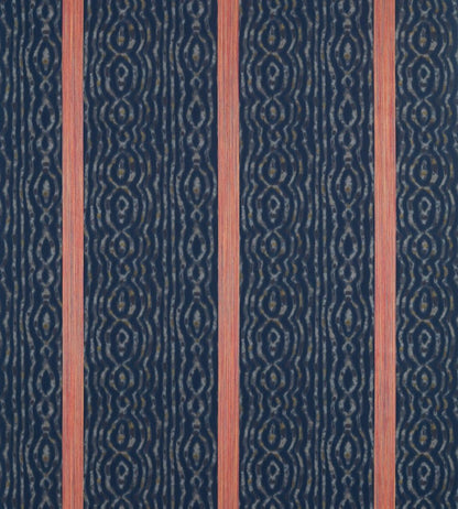 Lennox Stripe Fabric by Zoffany Indigo / Sunstone