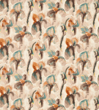 Water Iris Fabric by Zoffany Peacock/Copper