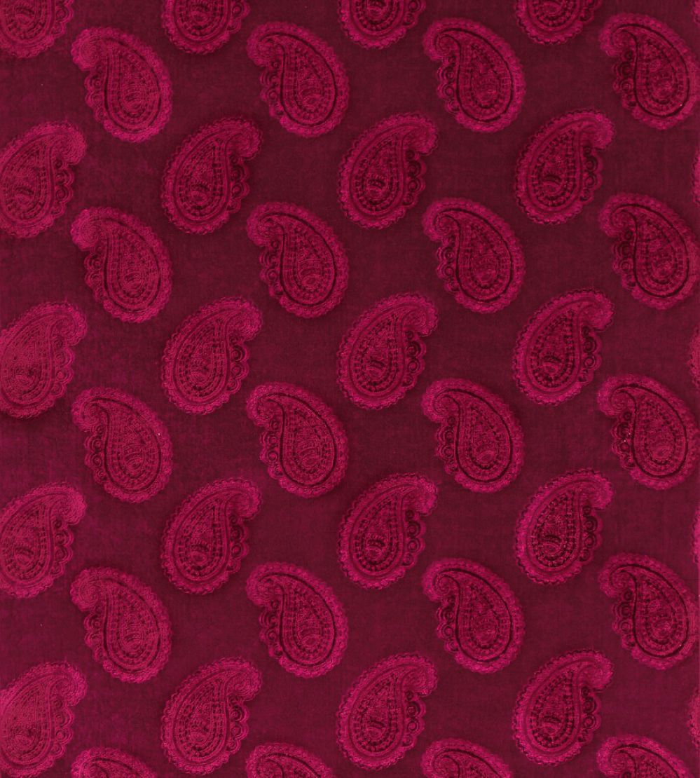Orissa Velvet Fabric by Zoffany Burgundy
