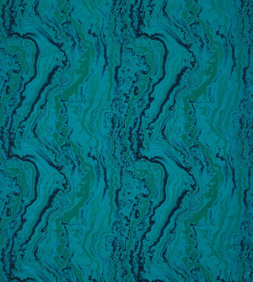 Serpentine Fabric by Zoffany Blue Malachite