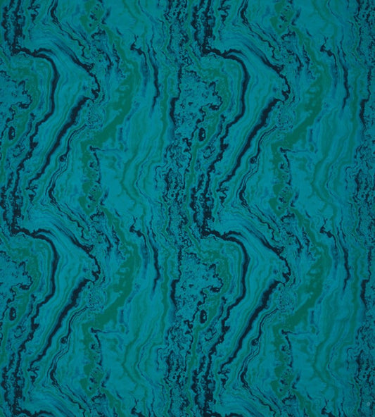 Serpentine Fabric by Zoffany Blue Malachite