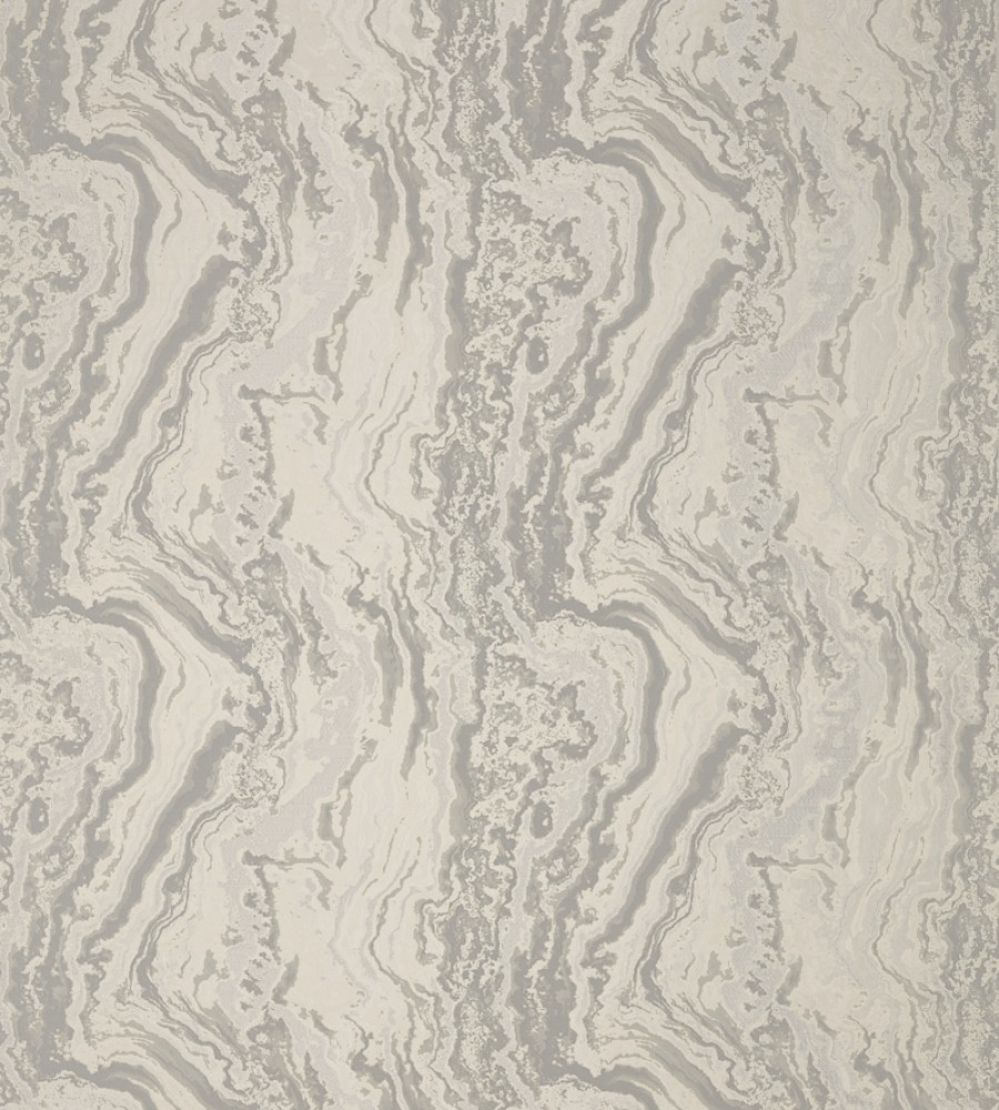Serpentine Fabric by Zoffany Platinum White
