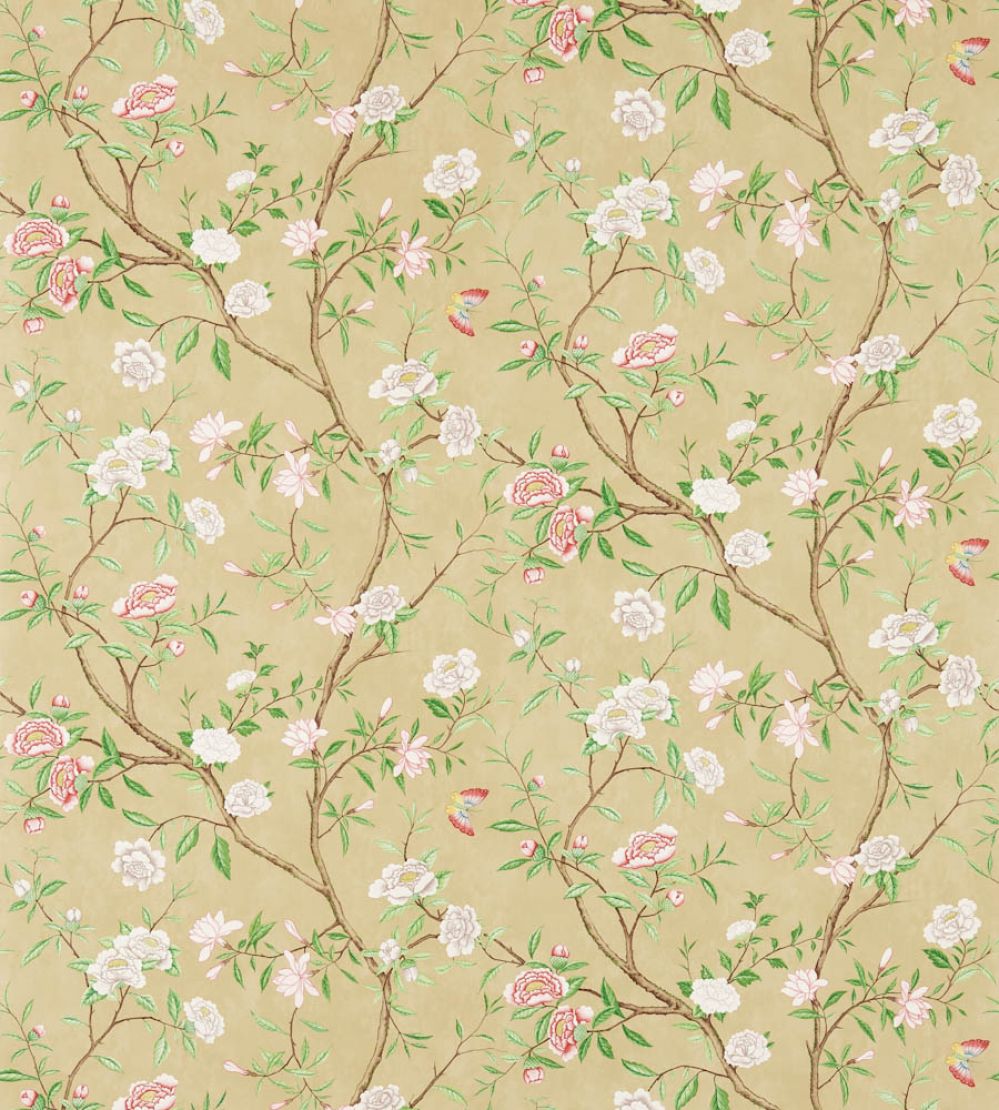 Nostell Priory Wallpaper by Zoffany Old Gold/Green