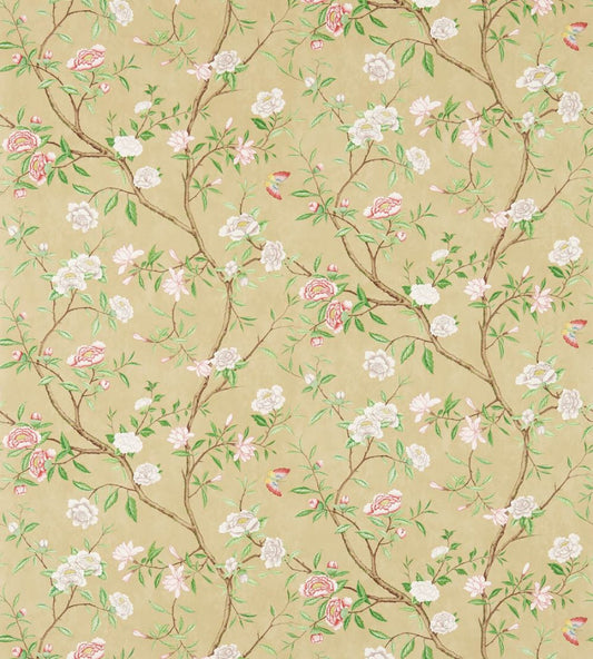 Nostell Priory Wallpaper by Zoffany Old Gold/Green