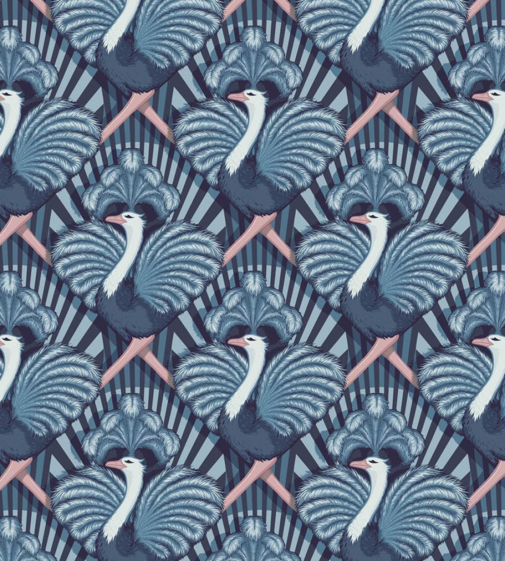 Zsa Zsa Wallpaper by Divine Savages Blue
