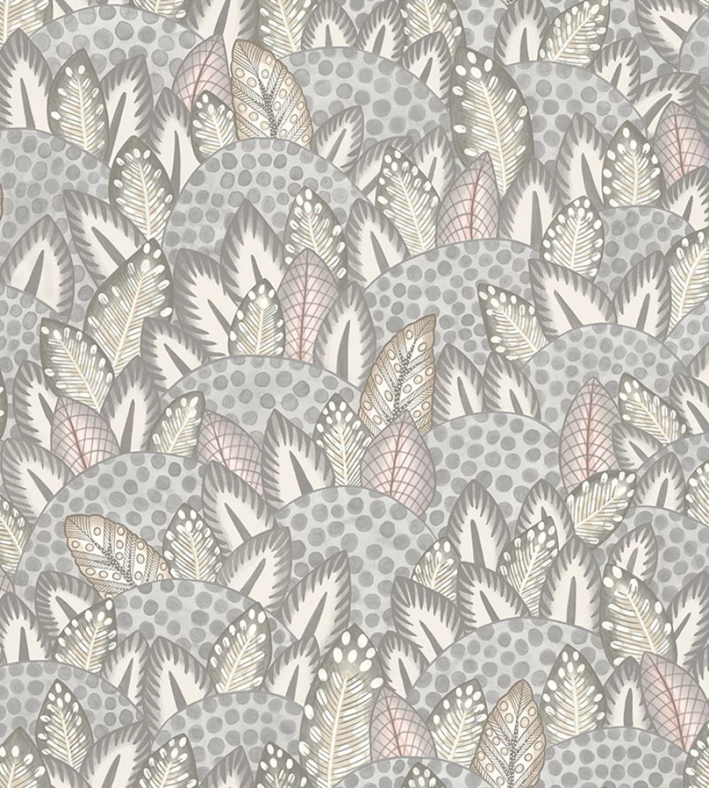 Zulu Terrain Wallpaper by Cole & Son Heath Grey & Blush